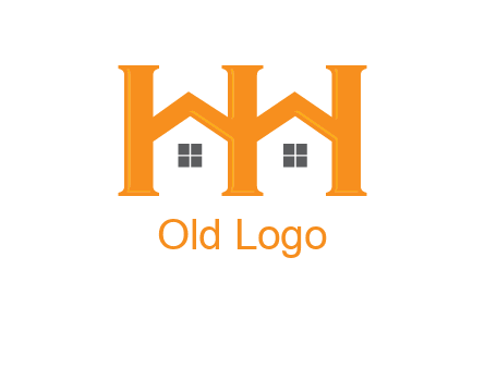 Two letters H are creating house logo