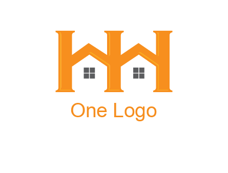 Two letters H are creating house logo