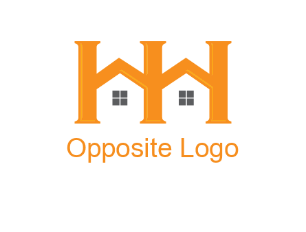 Two letters H are creating house logo