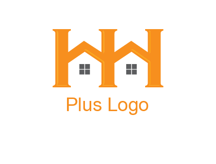 Two letters H are creating house logo