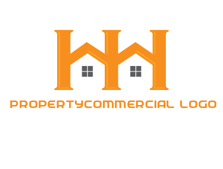 Two letters H are creating house logo