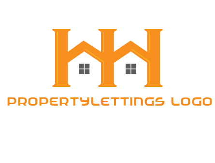 Two letters H are creating house logo