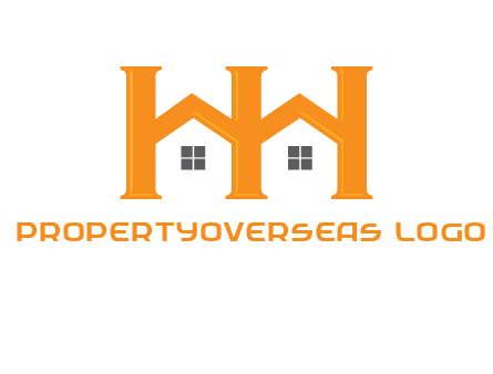 Two letters H are creating house logo