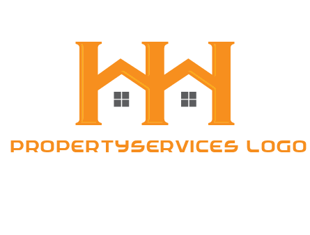 Two letters H are creating house logo