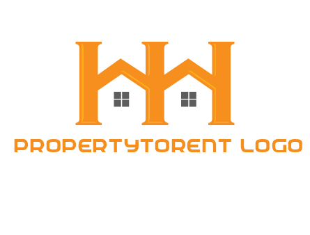Two letters H are creating house logo