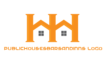 Two letters H are creating house logo