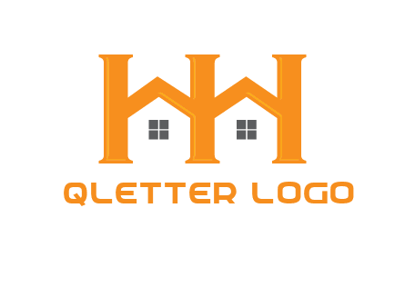 Two letters H are creating house logo