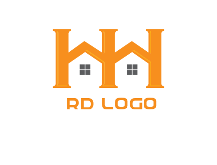 Two letters H are creating house logo