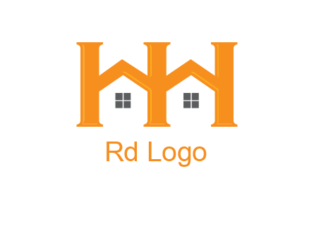Two letters H are creating house logo