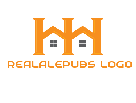 Two letters H are creating house logo