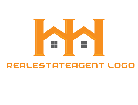 Two letters H are creating house logo