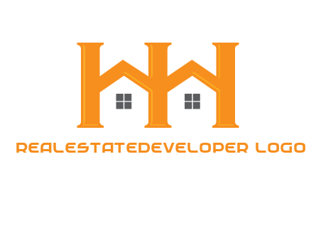 Two letters H are creating house logo