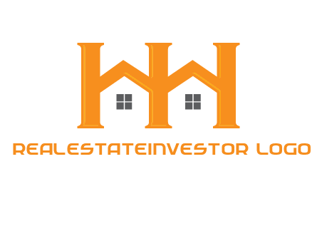 Two letters H are creating house logo