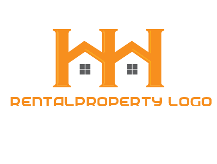 Two letters H are creating house logo