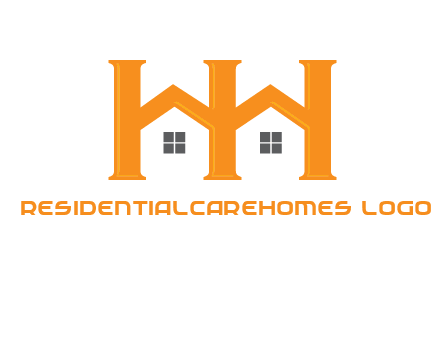 Two letters H are creating house logo