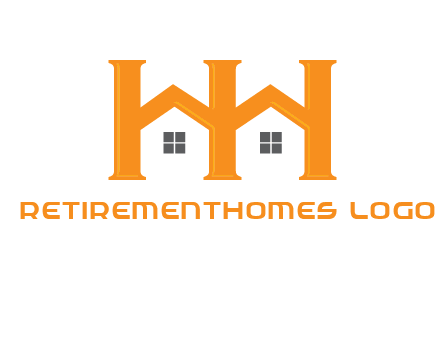 Two letters H are creating house logo
