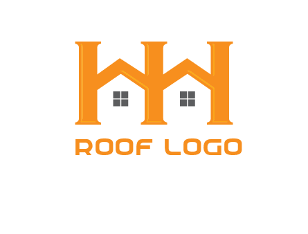 Two letters H are creating house logo