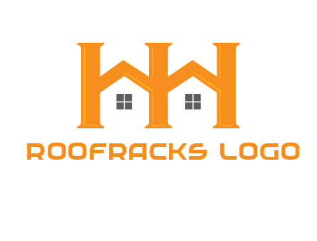 Two letters H are creating house logo