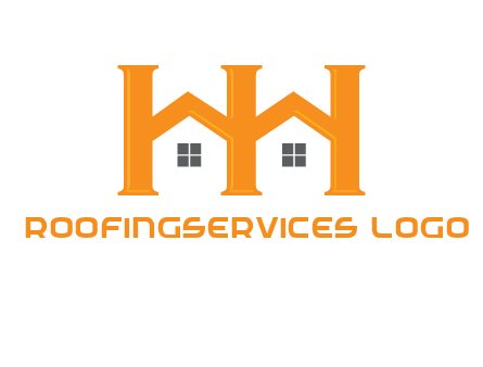 Two letters H are creating house logo