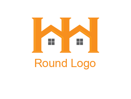 Two letters H are creating house logo