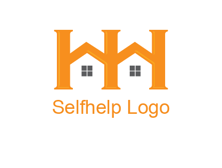 Two letters H are creating house logo