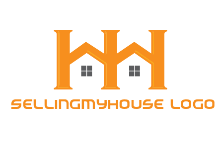 Two letters H are creating house logo