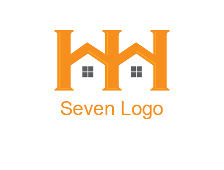 Two letters H are creating house logo