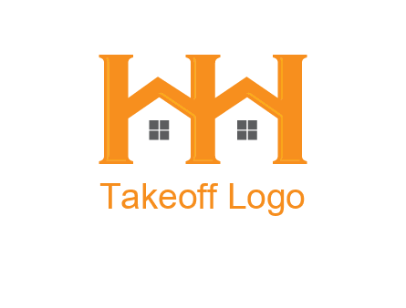 Two letters H are creating house logo