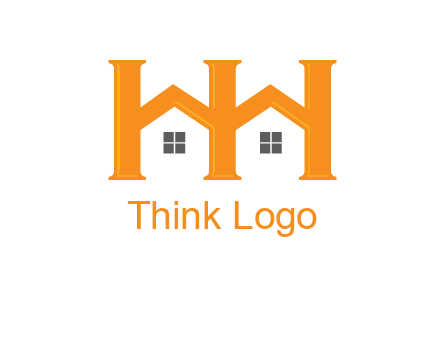 Two letters H are creating house logo
