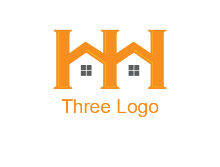 Two letters H are creating house logo