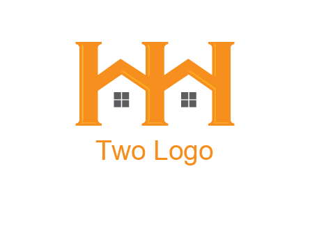 Two letters H are creating house logo