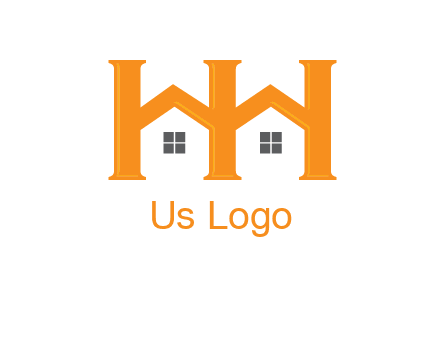 Two letters H are creating house logo