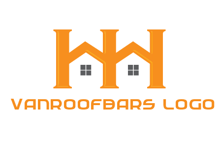 Two letters H are creating house logo