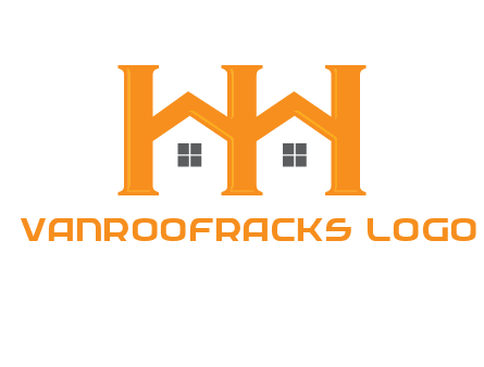 Two letters H are creating house logo