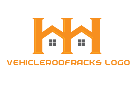 Two letters H are creating house logo