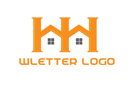 Two letters H are creating house logo