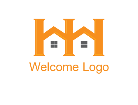 Two letters H are creating house logo