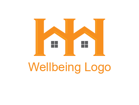 Two letters H are creating house logo