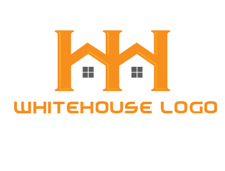 Two letters H are creating house logo