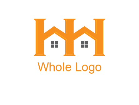 Two letters H are creating house logo