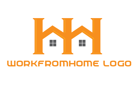 Two letters H are creating house logo