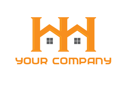 Two letters H are creating house logo
