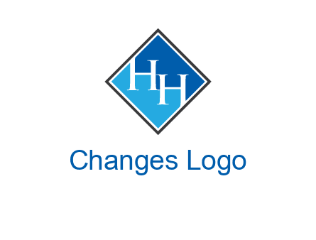 Two letter H inside diamond shape icon