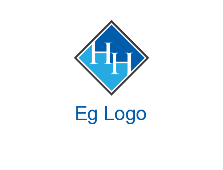 Two letter H inside diamond shape icon