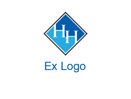 Two letter H inside diamond shape icon