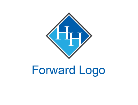 Two letter H inside diamond shape icon