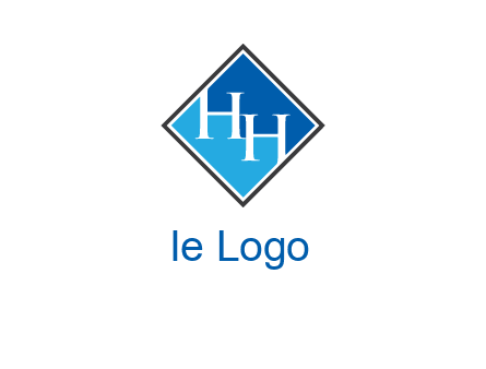 Two letter H inside diamond shape icon