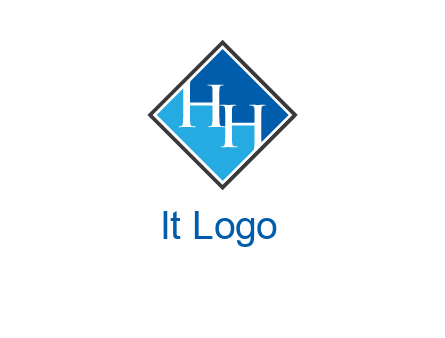 Two letter H inside diamond shape icon