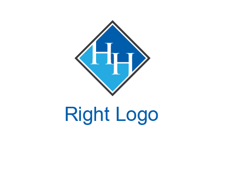 Two letter H inside diamond shape icon
