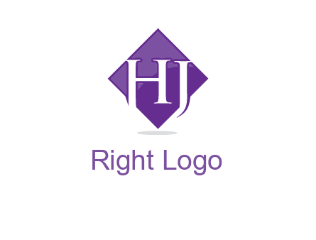 Letters h and j inside the rhombus icon